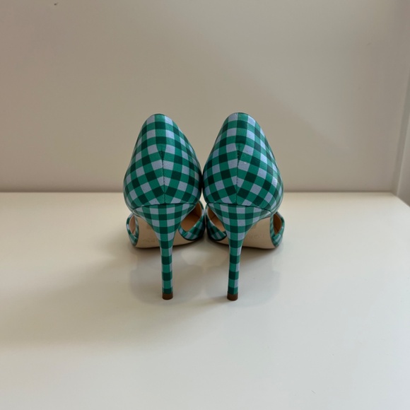 Gingham J.Crew Heels in Green and White - Picture 4 of 6